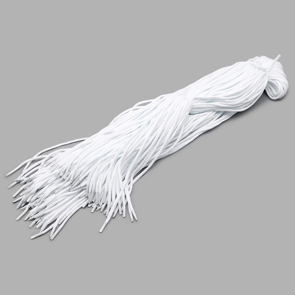 Шнурки круглые с металлическим наконечником 4.0 мм / 150 см, 50 пар (100 шт), белый, 6220-0133
