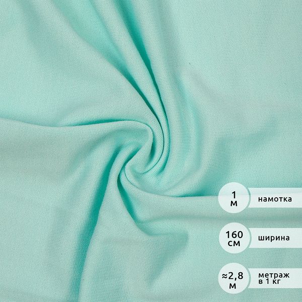 Футер 2х нитка петля Поливискоза стрейч 220г Small French Terry цв.S822 мятный в нарезке 1м