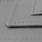 Набор заплаток пришивных из кожи, ромб 4х5,6см, 6х8,4см, 8х11,2см, с перфорацией, 3 шт (07 серый), 9405