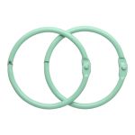 Кольца для альбомов разъемные металл 40 мм, 10 шт, мята, 5AS-106