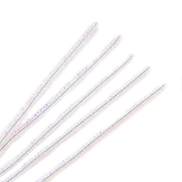 Синель-проволока люрекс, 6 мм / 30см, 20 шт/упак, Astra&Craft (A-088 белый)