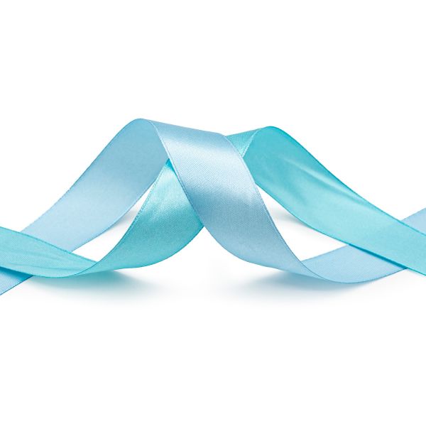 Набор атласных лент 2,5 см, 32.9 м, 2 ролика в упаковке, св.голубой /св.бирюза
