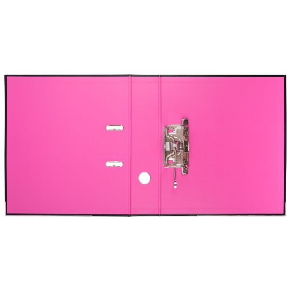 Регистратор PVC, 2-х стороннее покрытие, мет.уг. 75 мм, 10 шт, Trend A4 арочный механ, черный/розовый ЕС100262113, Expert Complete