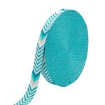 Стропа (ременная лента) 38 мм / 45.72 метра, [38.82 г/пог.м], с принтом 2-сторонняя, D135 бирюзовый/бежевый, 3Al354