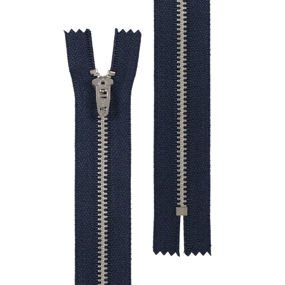 Молния металл джинсовая Т4 (4 мм) 1 зам., н/раз., 20 см, никель, 318 т.синий, JIN 4L Gamma 10 шт Молния металл джинсовая Т4 (4 мм) 1 зам., н/раз., 20 см, никель, 318 т.синий, JIN 4L Gamma 10 шт