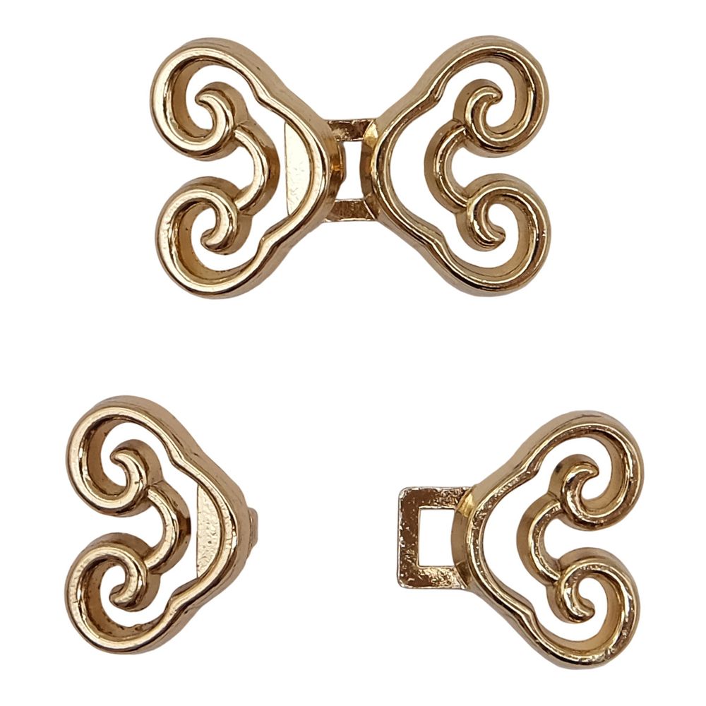 Крючки пришивные декоративные 24х15 мм, золото, 6 шт