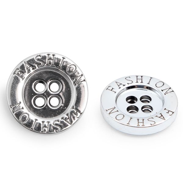 Пуговицы 4 прокола 32L (20мм), (Silver (серебристый)), 24 шт