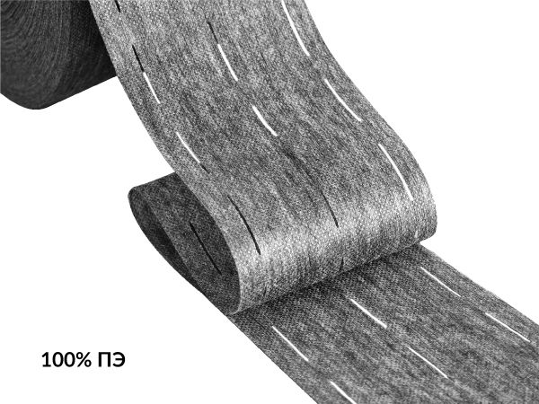 Лента корсажная клеевая перфорированная 91.0 мм / 200 метров, 50 г/м², цв. серый, 20150 9/1/35/1/35/1/9, БрючникоФФ