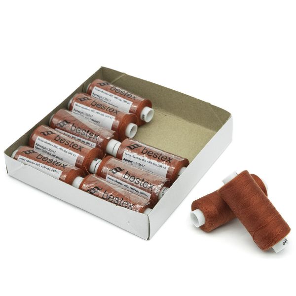 Нитки швейные бытовые Bestex 40/2, 365 м (400 ярд) / 10 кат., 020 яркий терракот