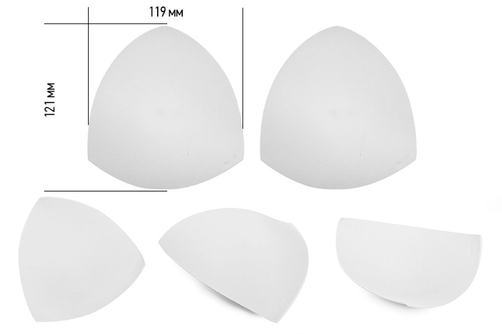 Бельевые чашечки для бюстгальтера с равном. наполн. (07.01), разм.10, 01-белый, 10 пар