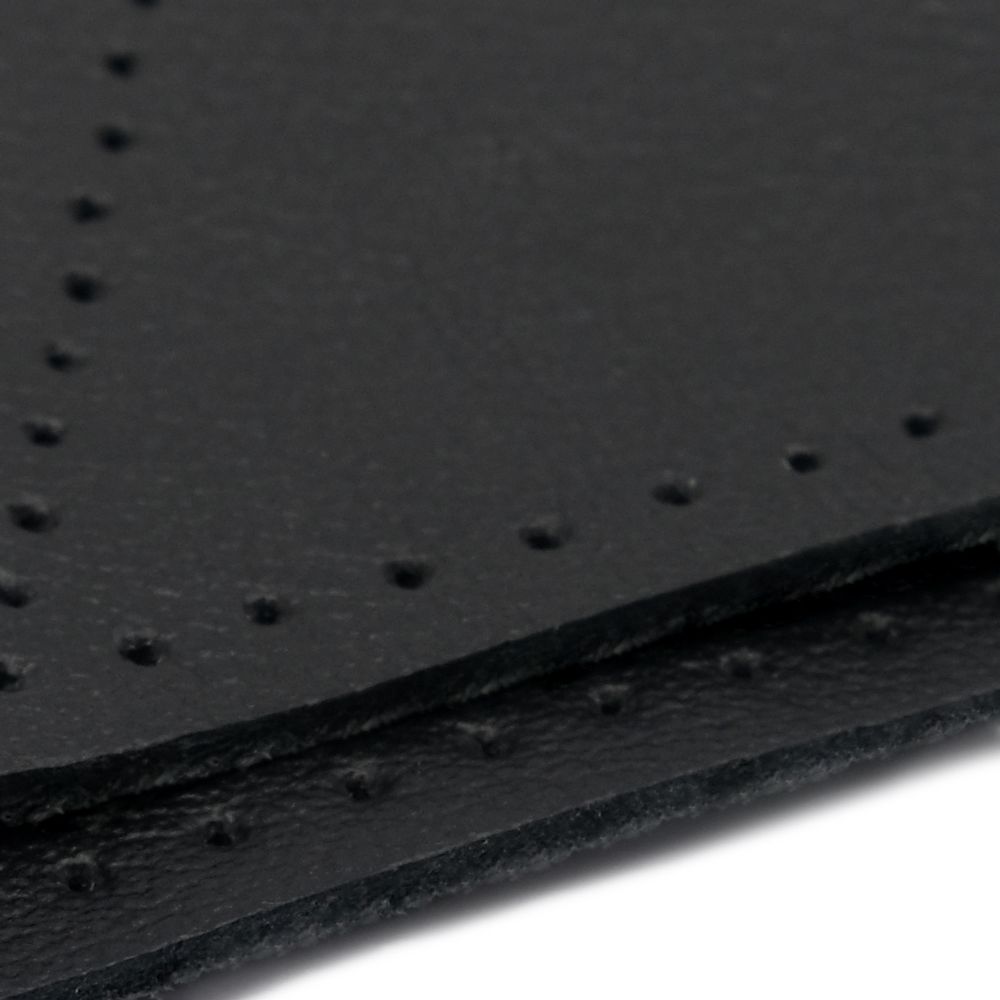 Заплатка пришивная кожа треугольник равнобедр., стор. 8см, с перфорацией, 2 шт, 100% кожа, 01 черный, 9903