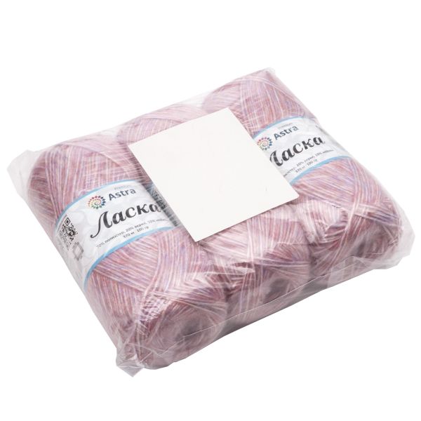 Пряжа Astra Premium (Астра Премиум) Ласка / уп.3 мот. по 100 г, 370 м, 113 темно-розовый