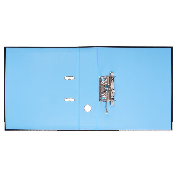 Регистратор PVC, 2-х стороннее покрытие, мет.уг. 75 мм, 10 шт, Trend A4 арочный механ, черный/голубой ЕС100262108, Expert Complete