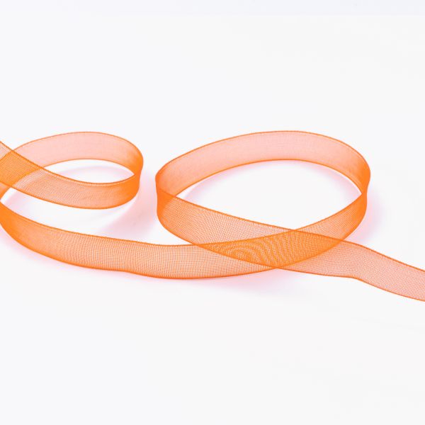 Лента капроновая (органза) 10.0 мм / 22.8±1 метра, 024 т. оранжевый, Blitz OR-10