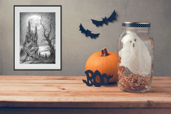 Скетч для раскрашивания чернографитными карандашами Фрея RPSB-0050, Поместье графа Д., 29.5х20.5 см