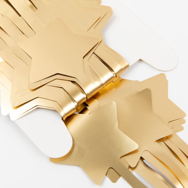 Занавес праздничный фигурный 100х200 см, 02-золотистые звезды, матовые, Boomzee GBZ-08