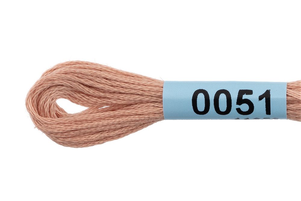 Мулине Gamma 100% хлопок, цв.0051 серо-розовый, 24 мотка по 8 метров