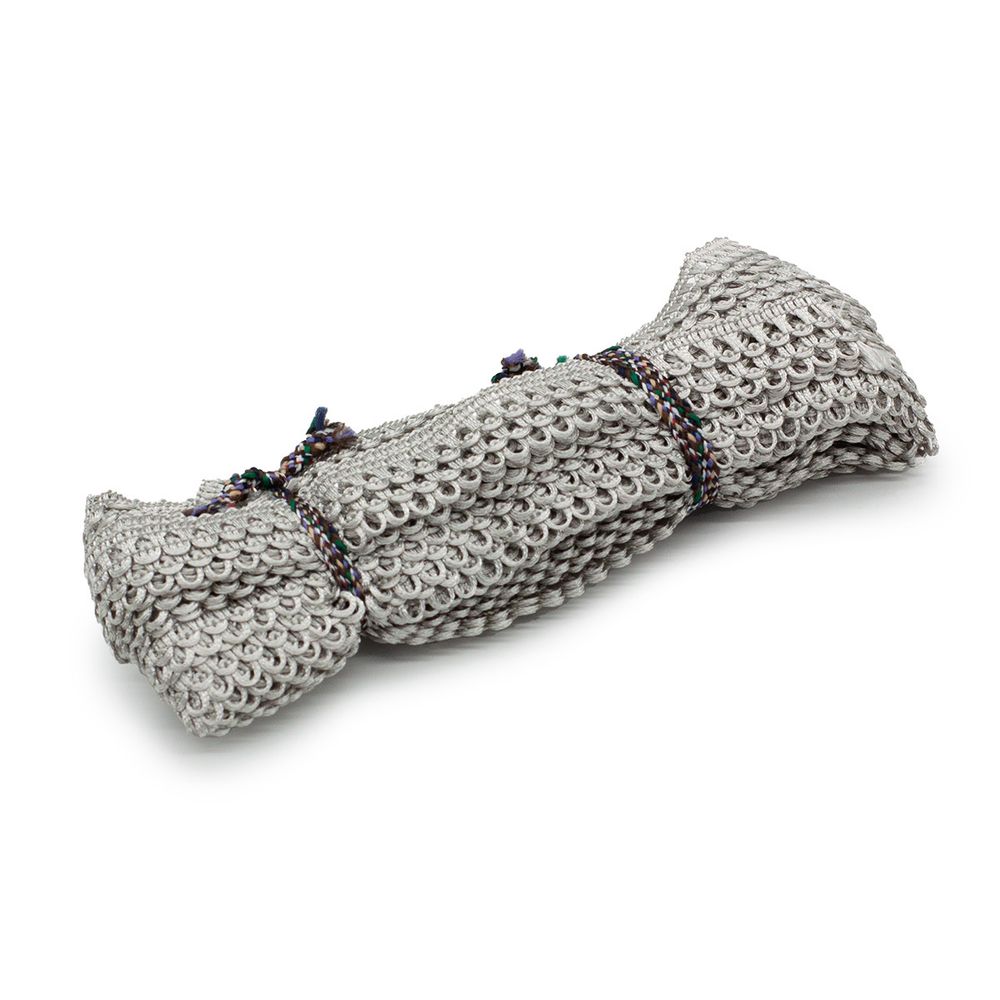 Тесьма отделочная вязаная 16 мм, 10 м, серебристый