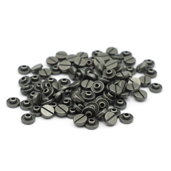 Хольнитены джинсовые ⌀9,5 мм Винт цв.металл (без гвоздя), темное серебро, 69057, 100 шт