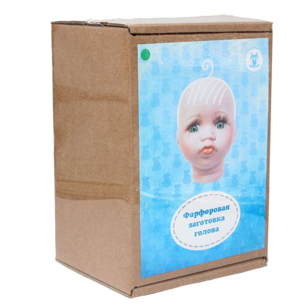 Фарфоровая заготовка №3 Голова для малыша: 6см / 6,5см гл.-зелён., 27035