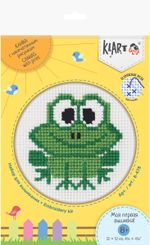 Набор для вышивания нитками Klart, Детские истории. Лягушка, 12х12 см