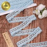 Кружево вязаное (тесьма) 27 мм / 10 метров, хлопок, TBY.1005, F183 голубой