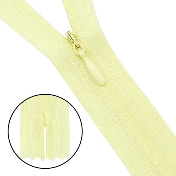 Молния потайная (скрытая) Т3 (3 мм) 1 зам., н/раз., 50 см, лимон, 31315 / 50, 10 шт