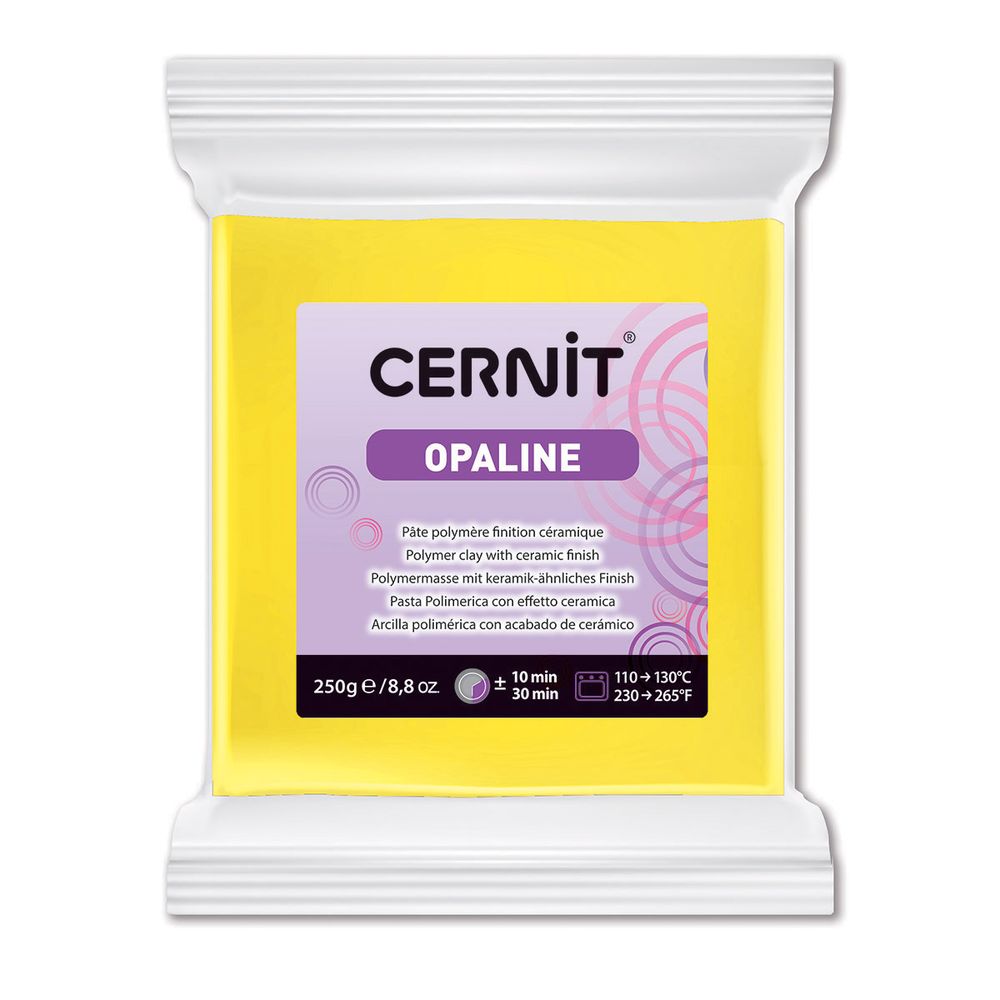 Полимерная глина запекаемая Cernit Opaline, 250 г, 717 первичный жёлтый