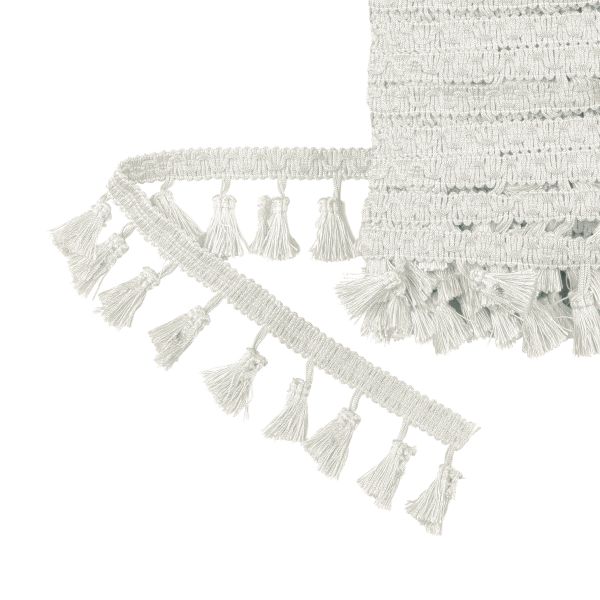 Бахрома отделочная 45.0 мм / 10 метров, с кистями, 001 белый, Gamma 444