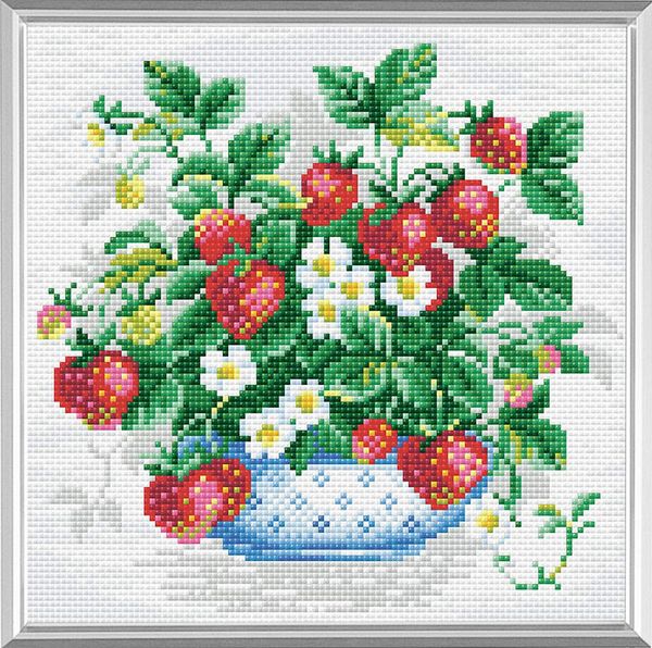 Алмазная (кристальная) мозаика Риолис, Клубника 27х27 см
