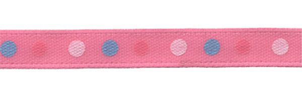 Лента атласная с рисунком 6.0 мм / 22.8±1 метра, D2/014 горох/яр.розовый, Gamma ALP-063
