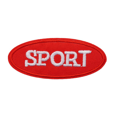Термоаппликация овал SPORT 75х30мм (W.Red (бел-красный)), 2 шт, LA557