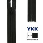 Молния спираль (витая) YKK Т3 (3 мм) 1 зам., н/раз., 22 см, цв. 075 угольный, 0561179/22, уп. 10 шт /TOS/