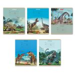 Тетрадь ученическая школьная, A5+ 18 л. на скобе 65 г/м², белизна 100%, 20 шт, линия, 000714 Дино-парк, Светоч 18ТЕТл-001