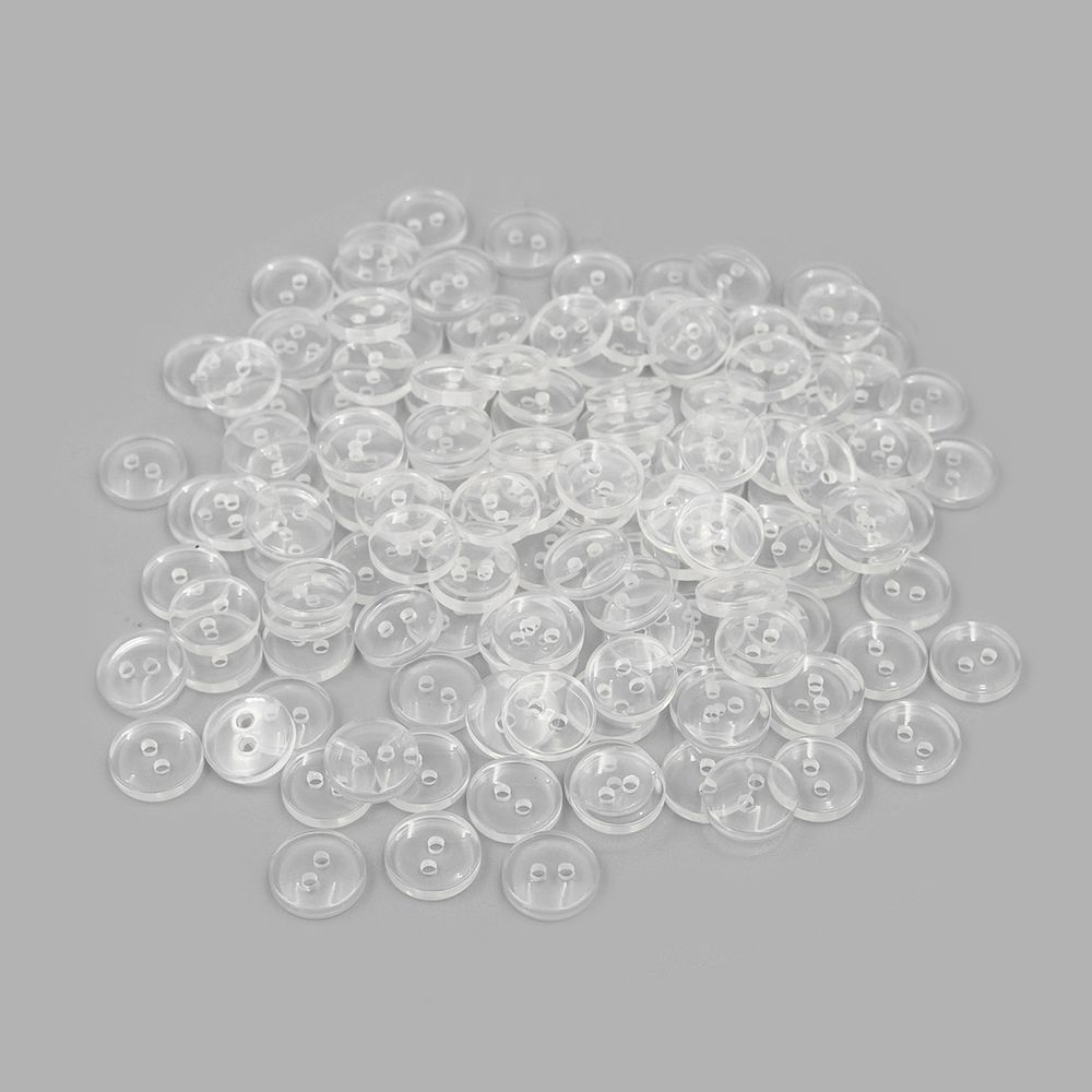 Пуговица 16L (10мм) 2прокола, пластик (Clear (прозрачный)), NE64