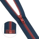 Молния трактор Arta Т6 (6 мм) 1 зам., разъем., 60 см, BiColor, цв. 044 т.синий / 008 красный, уп.5 шт