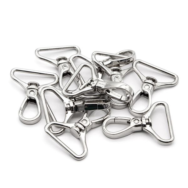 Карабин металл 32.0 мм (52х38 мм), никель, 10 шт