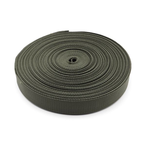 Стропа (ременная лента) 30 мм / 25 метров, толщ. 1.5 мм, [16.5 г/пог.м], 100% п/п, цв.хаки, 4130