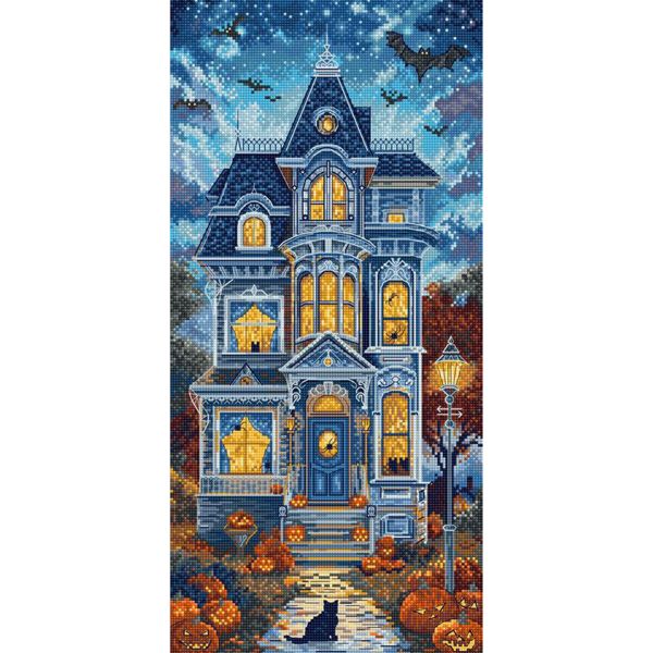 Набор для вышивания нитками LetiStitch L9945, Поместье-призрак 19х39см