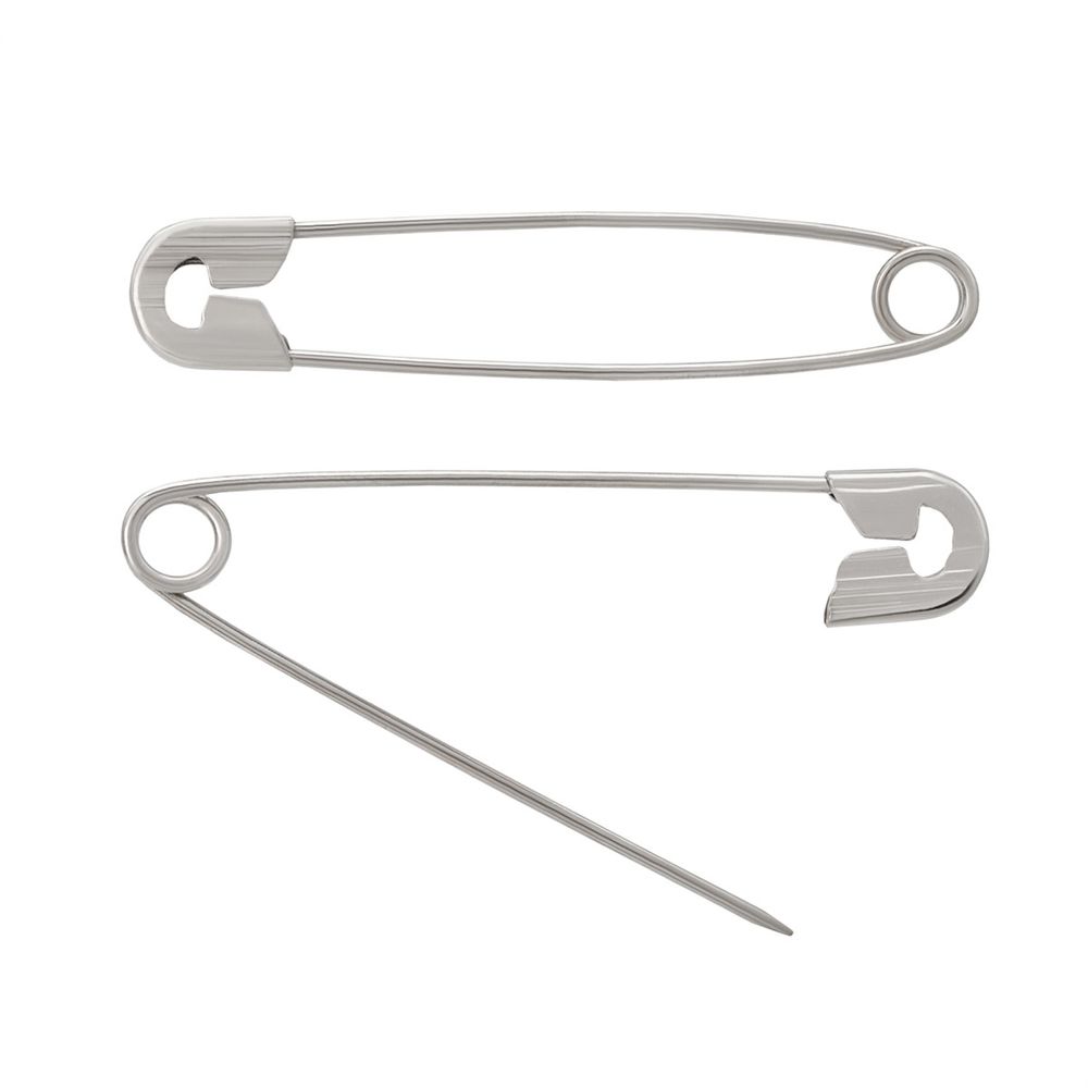 Булавки английские l=44 мм, никель, 100 шт, С-17