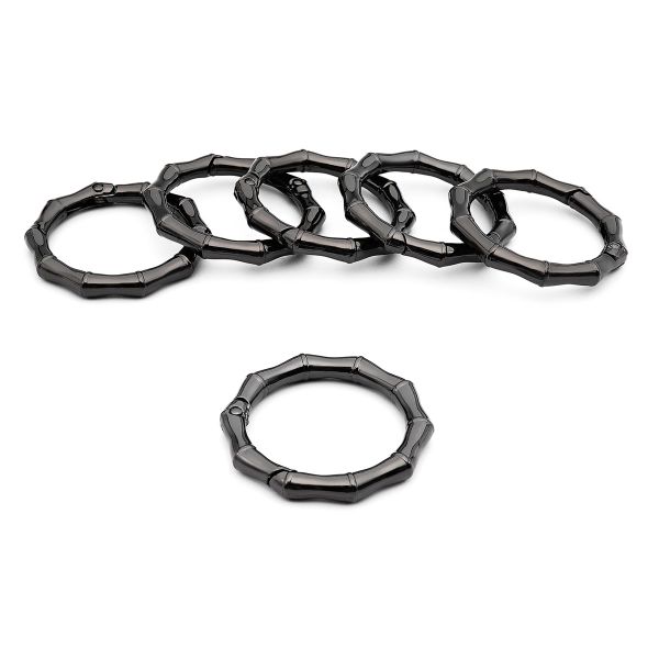 Карабин металл кольцо ⌀32 мм, декоративный, черный никель, MB_2231, 6 шт