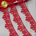 Кружево гипюр (плетёное) 35 мм / 13.71 метров, TBY.SUN.10(0872), цв.F162 красный