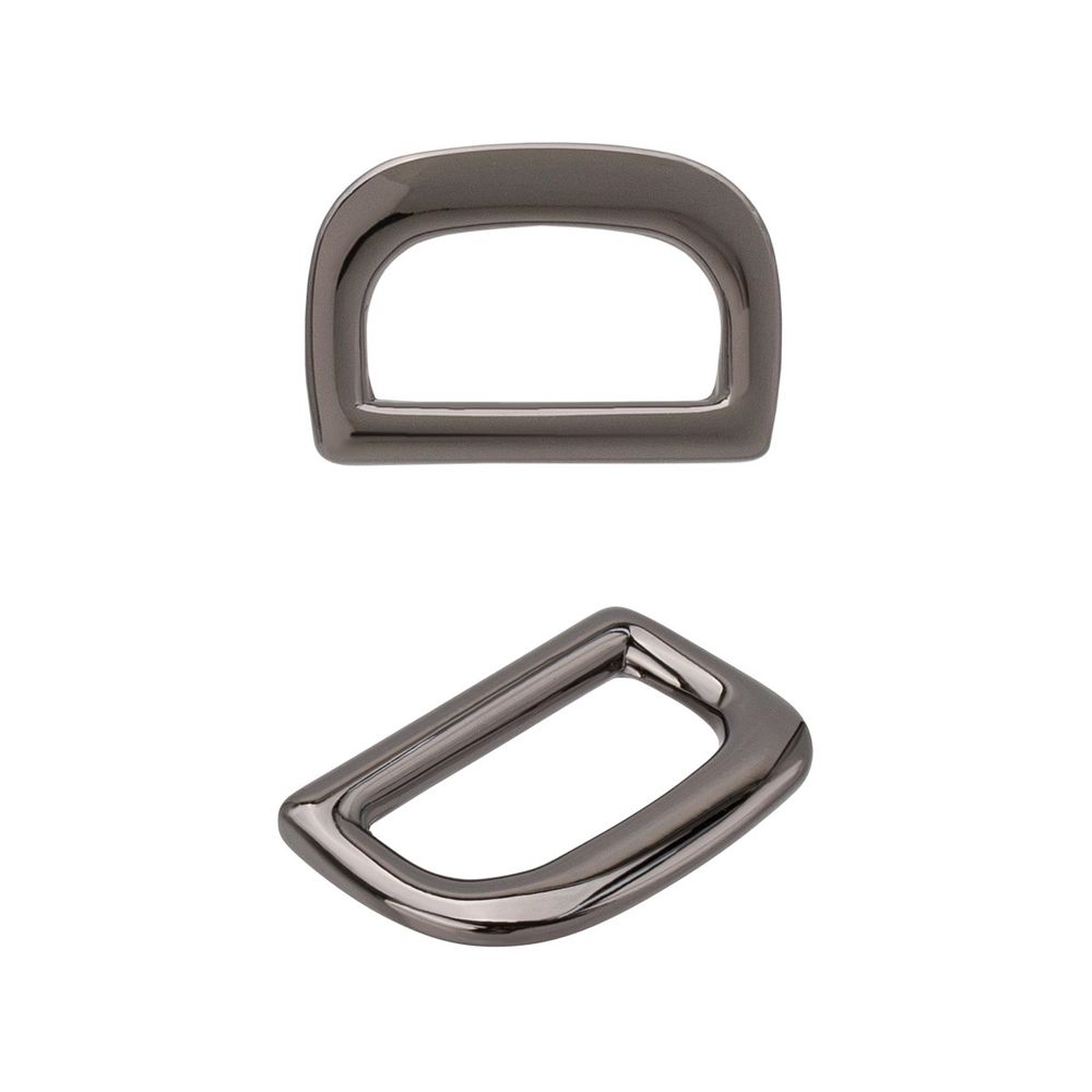 Полукольцо литое металл 20мм (28х19мм), черный никель (олово), МВ2344, 6 шт