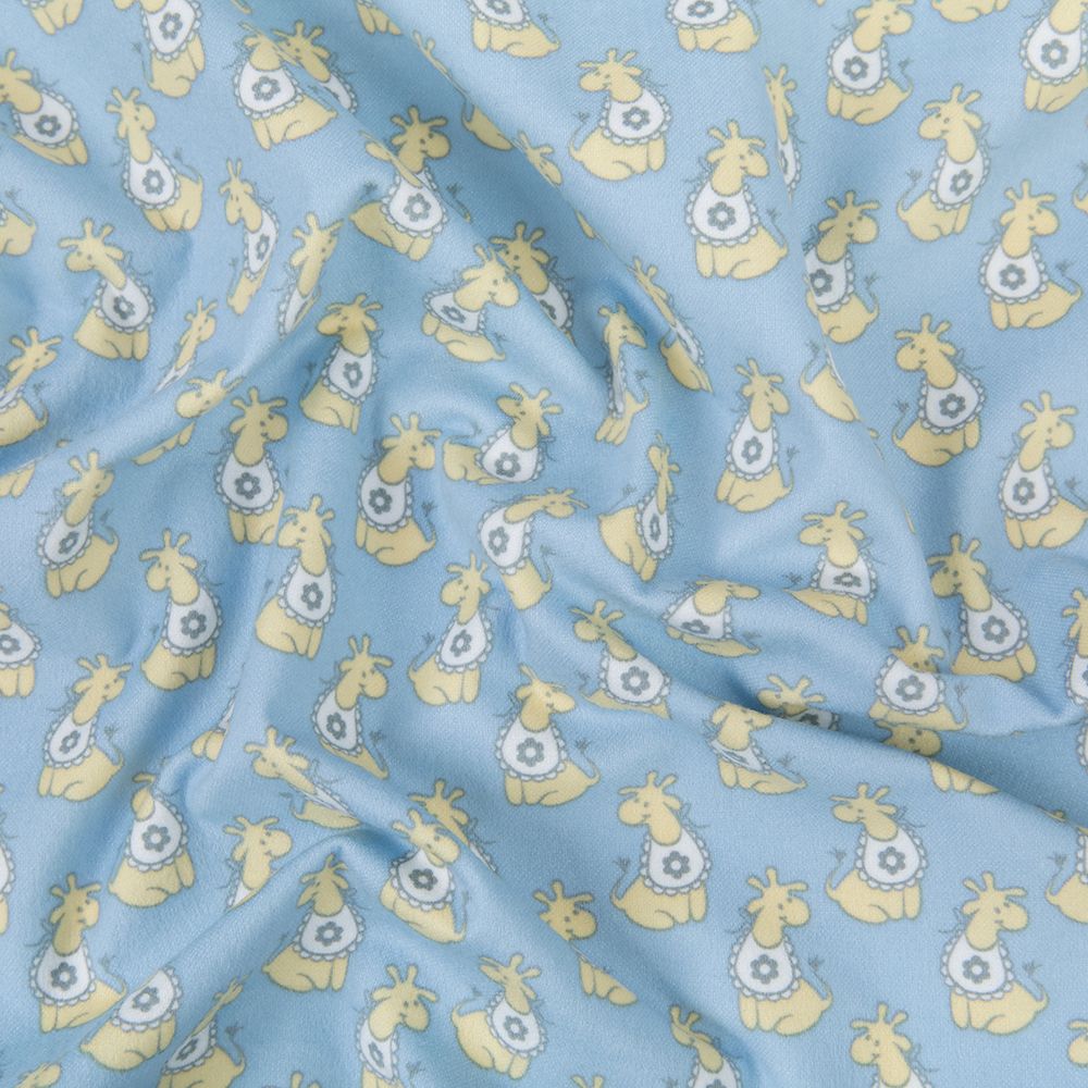 Ткань для пэчворка Peppy Молочные сны фланель, рулон 112 см / 5 метров, МС-01 голубой, Peppy