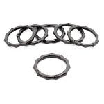 Карабин металл кольцо ⌀38 мм, декоративный, олово (черный никель), MB_2231, 6 шт