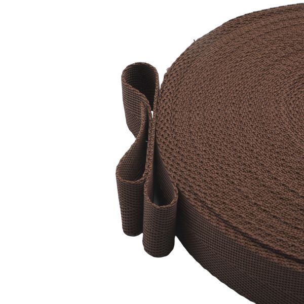 Стропа (ременная лента) 25 мм / 25 метров, толщ. 1.0 мм, [15.1 г/пог.м], 100% п/п, 21 коричневый