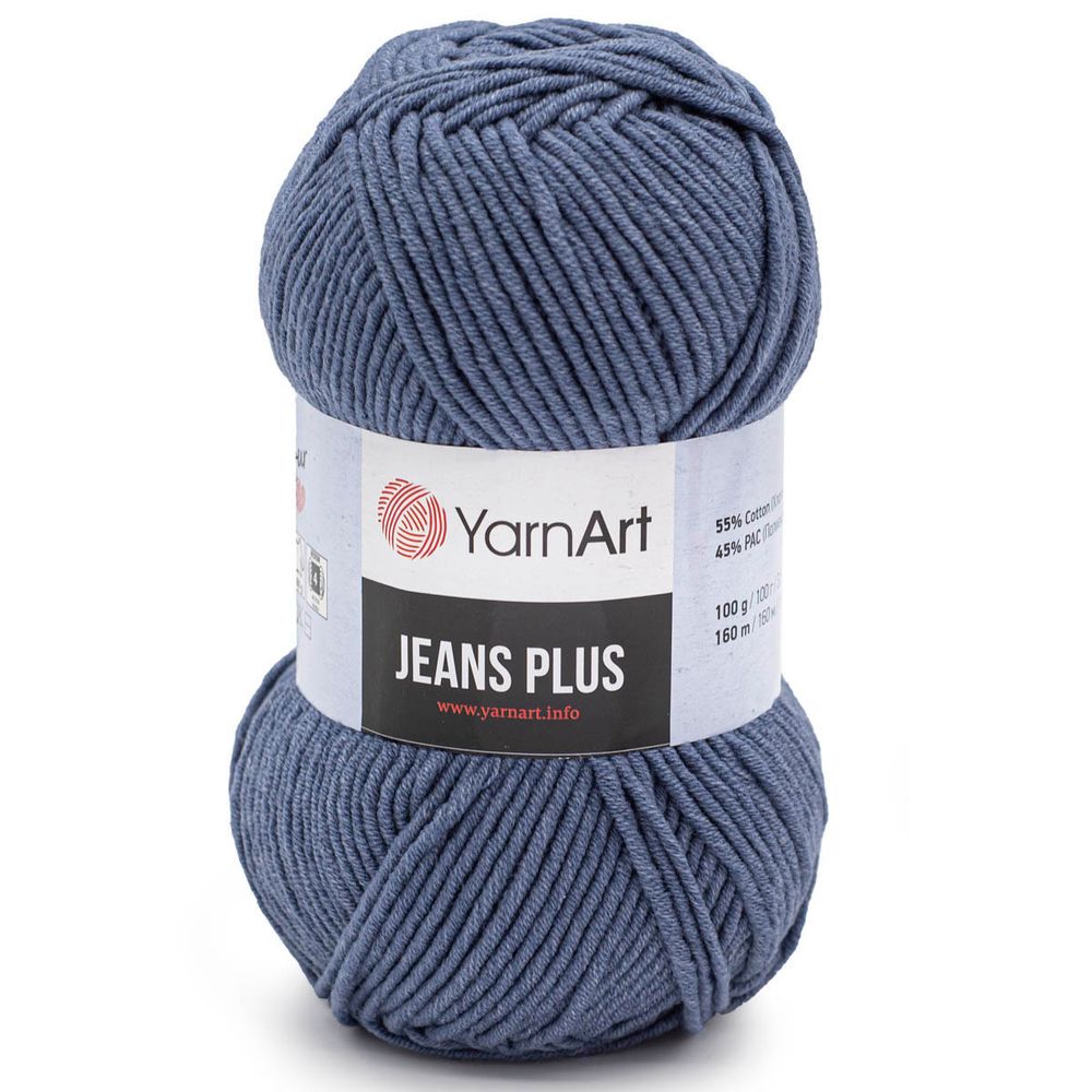 Пряжа YarnArt (ЯрнАрт) Jeans Plus / уп.5 мот. по 100 г, 160м, 68 джинсовый
