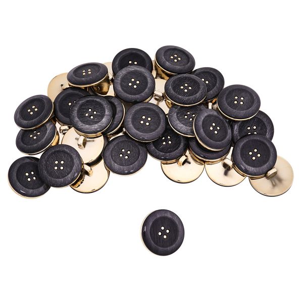 Пуговицы 4 прокола 40L=25 мм, пластик, col. А черный, 36 шт, CN2839