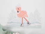 Набор для вышивания нитками Klart, Фламинго на коньках, 20,5х15,5 см