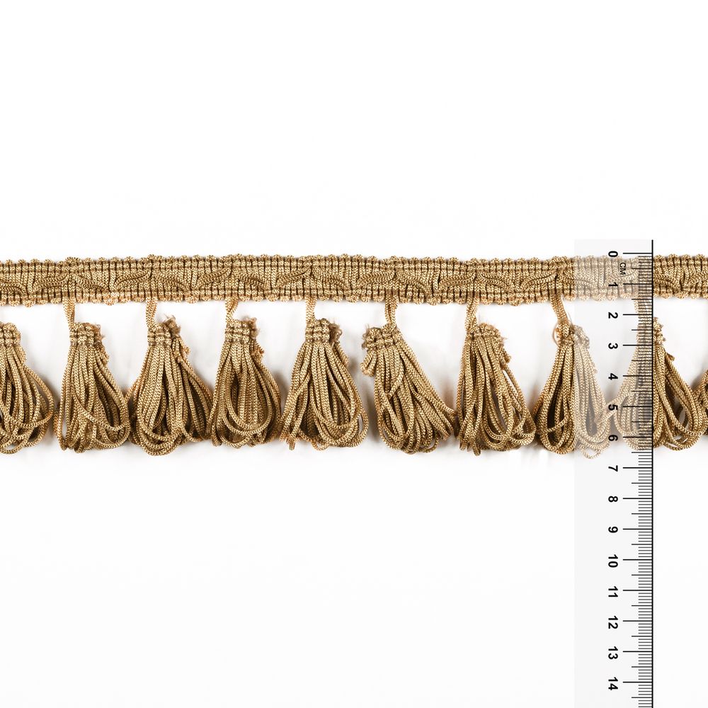 Бахрома отделочная 65.0 мм / 10 метров, с кистями, 107 бежевый, Gamma 999